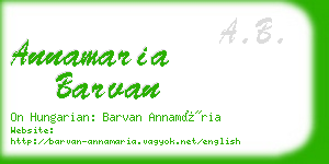 annamaria barvan business card